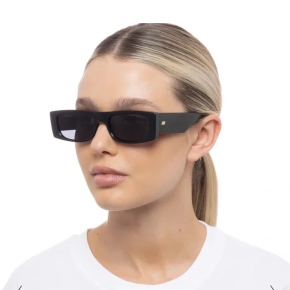 Le Specs Recovery Black Unisex Rectangle Sunglasses—Le Sustain - Picture 10 of 11